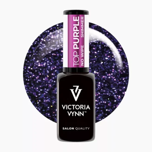 Victoria Vynn Gel Polish Top No Wipe Shimmer Purple 8ml