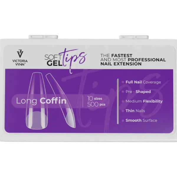 Victoria Vynn Soft Gel Tips Long Coffin Tips 500pcs