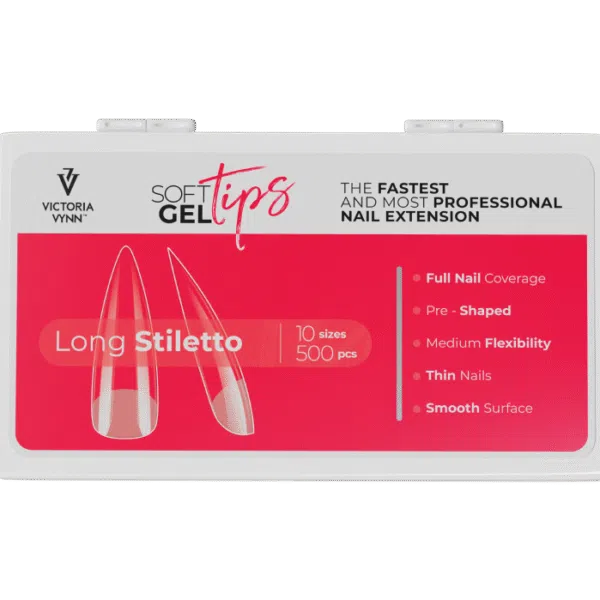 Victoria Vynn Soft Gel Tips Long Stiletto Tips 500pcs
