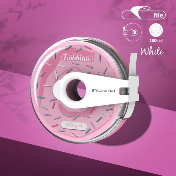 Staleks Disposable White Abrasive Tape EXPERT 180 grit in a Plastic Case - 7m