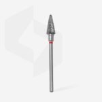 Carbide nail drill bit, “cone” red, head diameter 6 mm / working part 14 mm