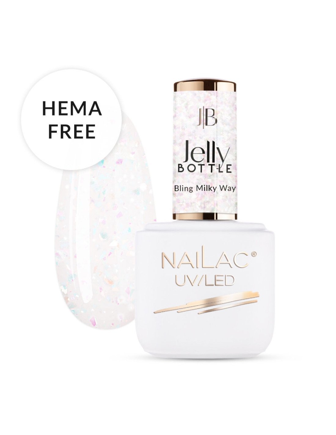 NaiLac Jelly Bottle Bling Milky Way 7ml