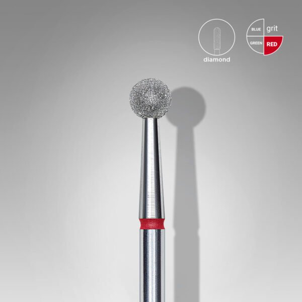 Diamond nail drill bit ball red EXPERT head diameter 4mm