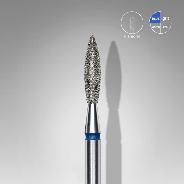 Diamond nail drill bit flame blue EXPERT head diameter 2,3mm/working part 10mm