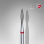 Diamond nail drill bit pointed flame red EXPERT head diameter 2,1mm/working part 8mm