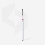 Diamond nail drill bit flame red EXPERT head diameter 2,1mm / working part 8mm