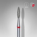 Diamond nail drill bit flame red EXPERT head diameter 2,1mm / working part 8mm