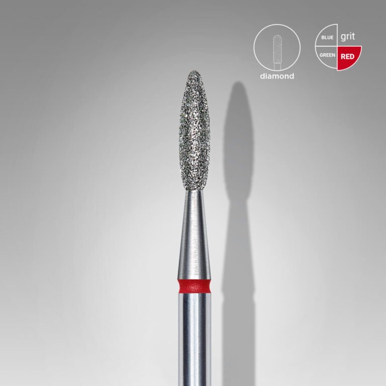 Diamond nail drill bit flame red EXPERT head diameter 2,1mm / working part 8mm