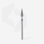 Diamond nail drill bit pointed pear blue EXPERT head diameter 4mm / working part 12mm
