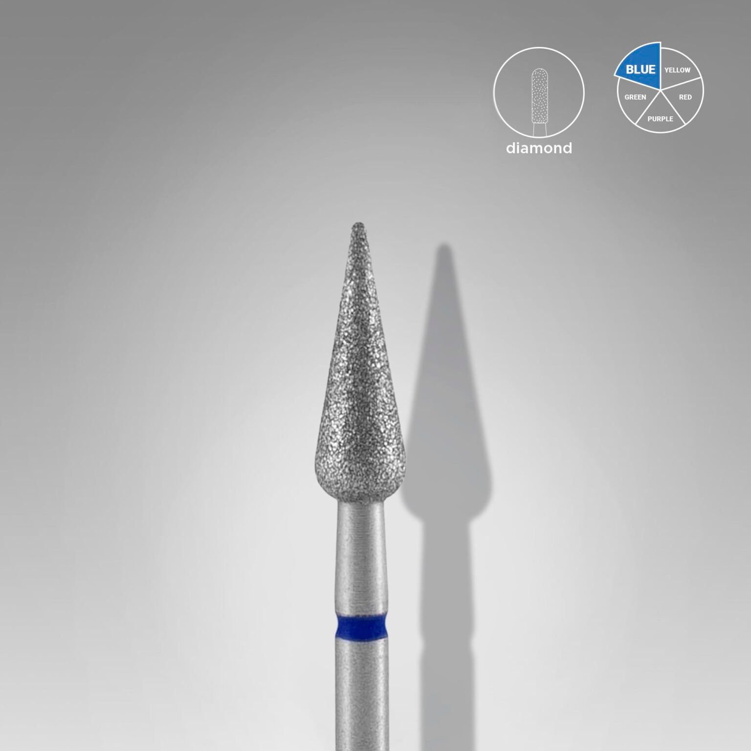 fa100b04012 Diamond nail drill bit pointed pear blue EXPERT Diamond nail drill bit pointed pear blue EXPERT head diameter 4mm / working part 12mm